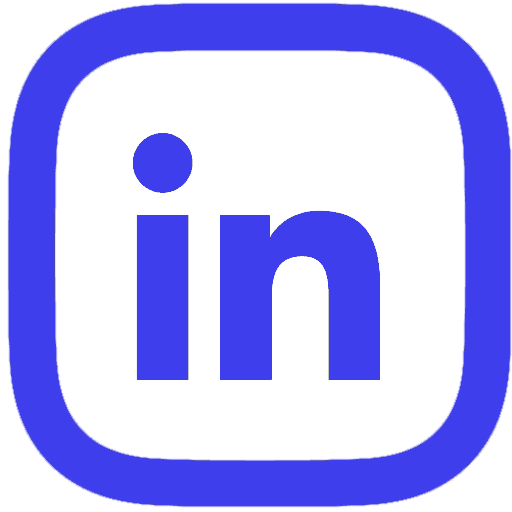 Een blauw LinkedIn-logo met een afgeronde vierkante rand en de initialen in het midden op een witte achtergrond, ideaal voor bedrijven die hun online aanwezigheid willen versterken of reclame willen maken voor hun diensten op het gebied van het laten maken van websites.